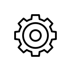 Cog Vector Colour With Line Icon Illustration