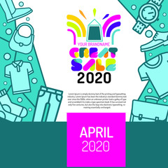 Colorful Fashion store Great Sale vector logo and illustration with graphic element