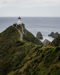 Fototapeta na wymiar lighthouse on nugget point cliffs