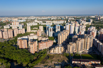 Naklejka premium Fall city aerial