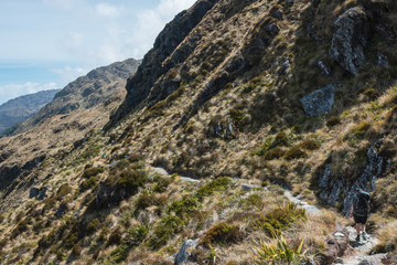 hiking in the mountains