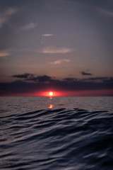 Ocean surface in sunset light