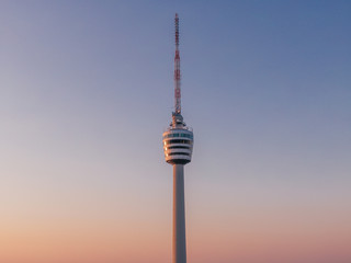 Aerial shot of the TV Tower in Stuttgart, Germany - obrazy, fototapety, plakaty