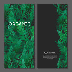 Fern flyer template. Deep green forest universal and classic design