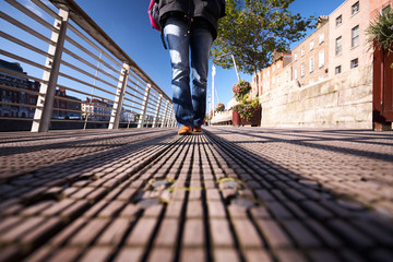 A view along the quays in Dublin City, Ireland