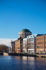 A view along the quays in Dublin City, Ireland