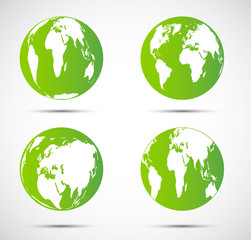 Green globe Beautiful shadow on black background.vector illustration