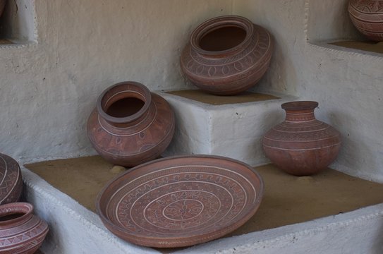 Earthen Pot Or Clay Pot Or Matka Or Matki Used In Indian Subcontinent As A Water Cooler