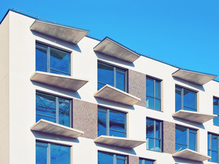Windows of apartment residential building Vilnius