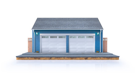 Garage on the white background. 3d illustration