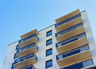Apartment residential home facade and empty place for copy space