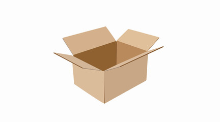 Carton delivery packaging, Box. Vector Isolated Illustration
