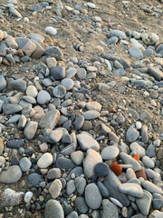 Close up of stones on a beach