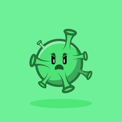 Naklejka premium angry character corona virus illustration