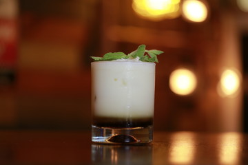 Drinks in a bar at night in Santiago de chile