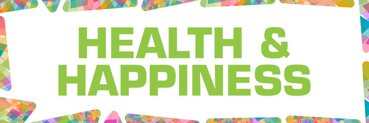 Health And Happiness Colorful Texture Border Horizontal 