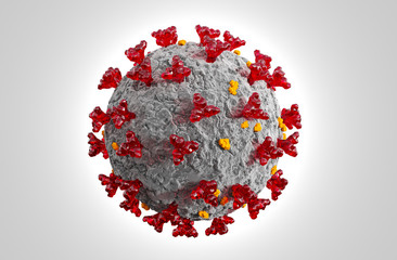 Coronavirus 2019-nCov coronavirus concept resposible for asian flu outbreak and coronaviruses influenza as dangerous flu strain cases as a pandemic. Microscope virus close up. 3D illustration. 