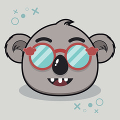 Cute koala face cartoon vector illustration