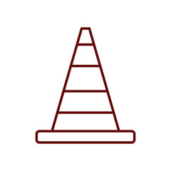 safety cone icon, line style