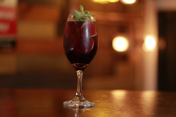 Drinks in a bar at night in Santiago de chile