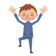 棒グラフを登る学生服姿の男子中学生 高校生arrow Sticker Arr 8suke 棒グラフを登る学生服姿の男子中学生 高校生arrow Sticker Arr 8suke