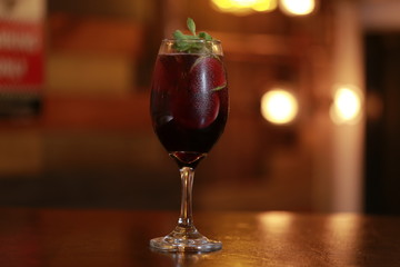 Drinks in a bar at night in Santiago de chile