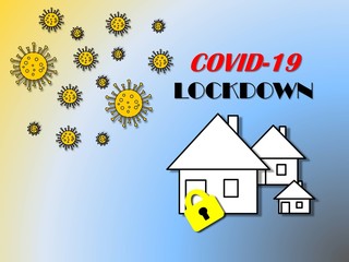 Lockdown due to COVID-19 outbreak illustration