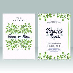 Hand drawn wedding invitation template