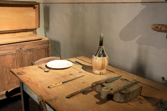 Recanati (MC), Italy - January 1, 2019: The inside home and birthplace of Teresa Fattorini in  Recanati village,  Recanati, Macerata, Marche, Italy