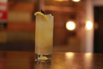 Drinks in a bar at night in Santiago de chile