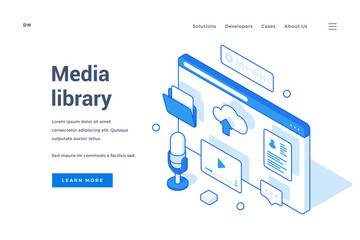 Website banner for service of media library