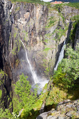 Fototapeta na wymiar The Voringfossen waterfall in Norway