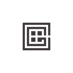 letter gc square dots design logo vector