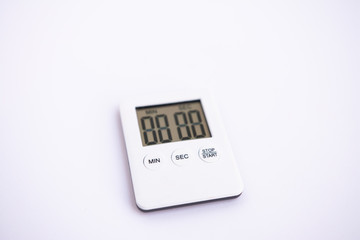 mini digital lcd counter timer kitchen alarm clock, count down clock for cooking, on white background