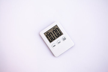 mini digital lcd counter timer kitchen alarm clock, count down clock for cooking, on white...