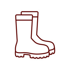 safety boots icon, line style