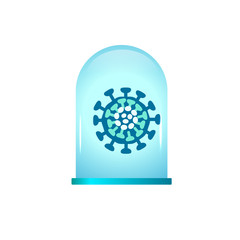 Сoronavirus 2019-nCoV under glass bell. Epidemic Precautions