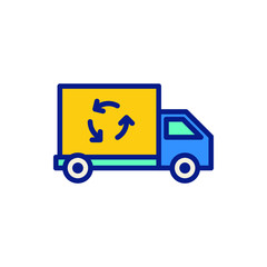 Recycle Vector Icon Filled Outline Illustration