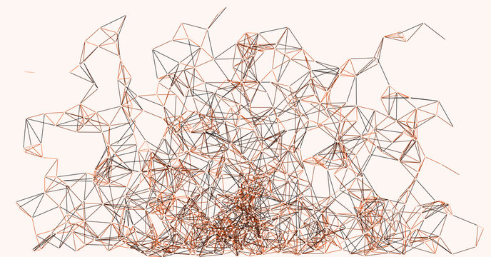 Procedural Network Mesh Art background illustration