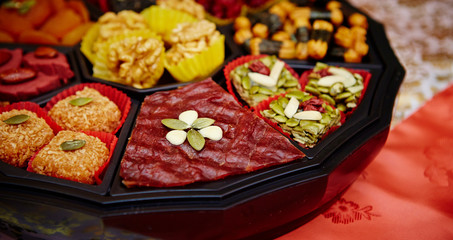 Korean traditional wedding cuisine and snack