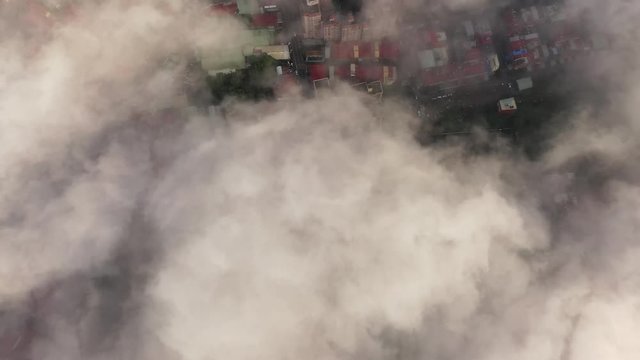 aerial view of Puli cityscape with clouds