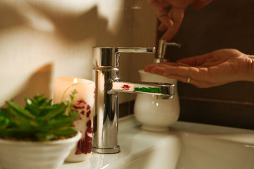 Corona Virus pandemic protection by washing hands frequently.