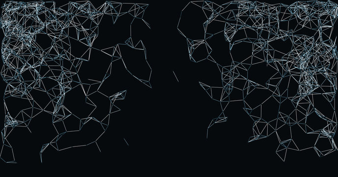 Procedural Network Mesh Art background illustration