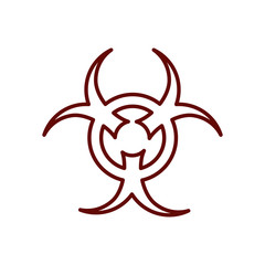 biohazar symbol icon, line style