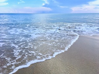 Beautiful sand beach and ocean background