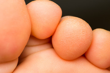 close-up photo of a child toes