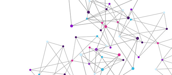 Line points connections, triangular technology design. Abstract geometric background