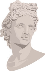 Classical sculpture of Apollo. Vector illustration