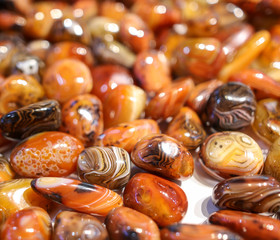 Ornaments from a decorative stone on a counter