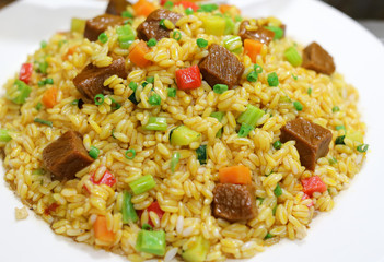 Rice cooked according to a special recipe.